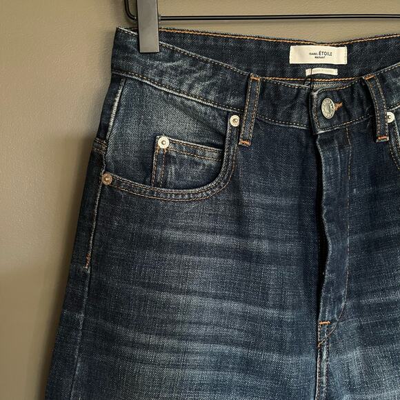 NWT ISABEL MARANT CORSY Jeans High Waist Straight Leg Blue Denim Size 2 Slouchy - Picture 8 of 16